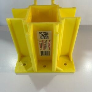 Yellow OSHA Compliant Guardrail Base with Toeboard Slots for Complete OSHA